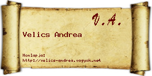 Velics Andrea névjegykártya